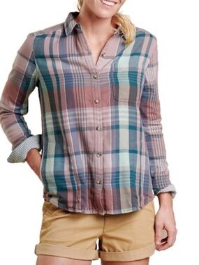 Toad & Co Tamarac Overshirt Plaid Button Up XS Organic Cotton Shacket Outdoor